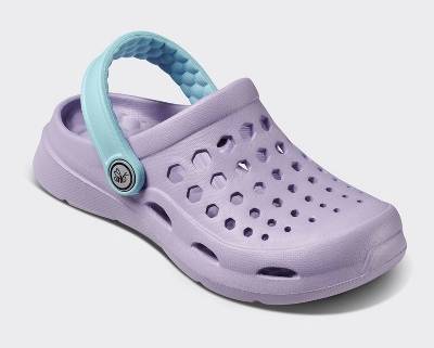Joybees Kids' Dylan Slip-On Clogs - Sky Blue/Lilac Purple 4: Non-Marking Sole, Closed Round Toe