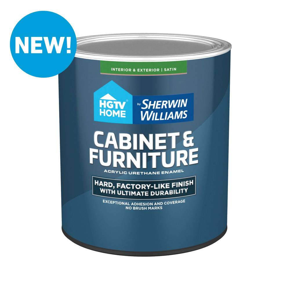 HGTV HOME by Sherwin-Williams Satin Ultra White Tintable Cabinet and Furniture Paint Enamel (1-quart) | CF5968093-14