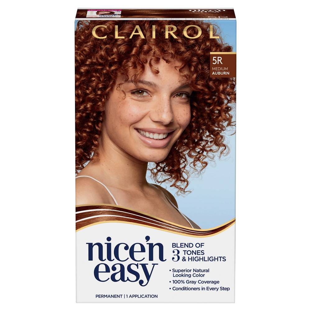 Clairol Nice'n Easy Permanent Hair Color, 5R Medium Auburn