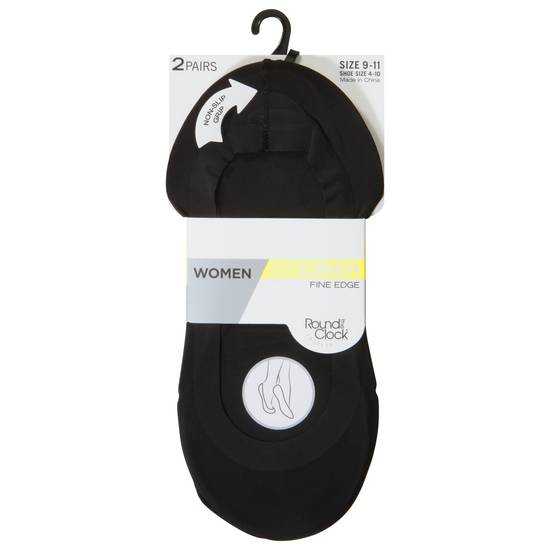 Round the Clock Womens Liner Fine Edge Socks Size 9-11
