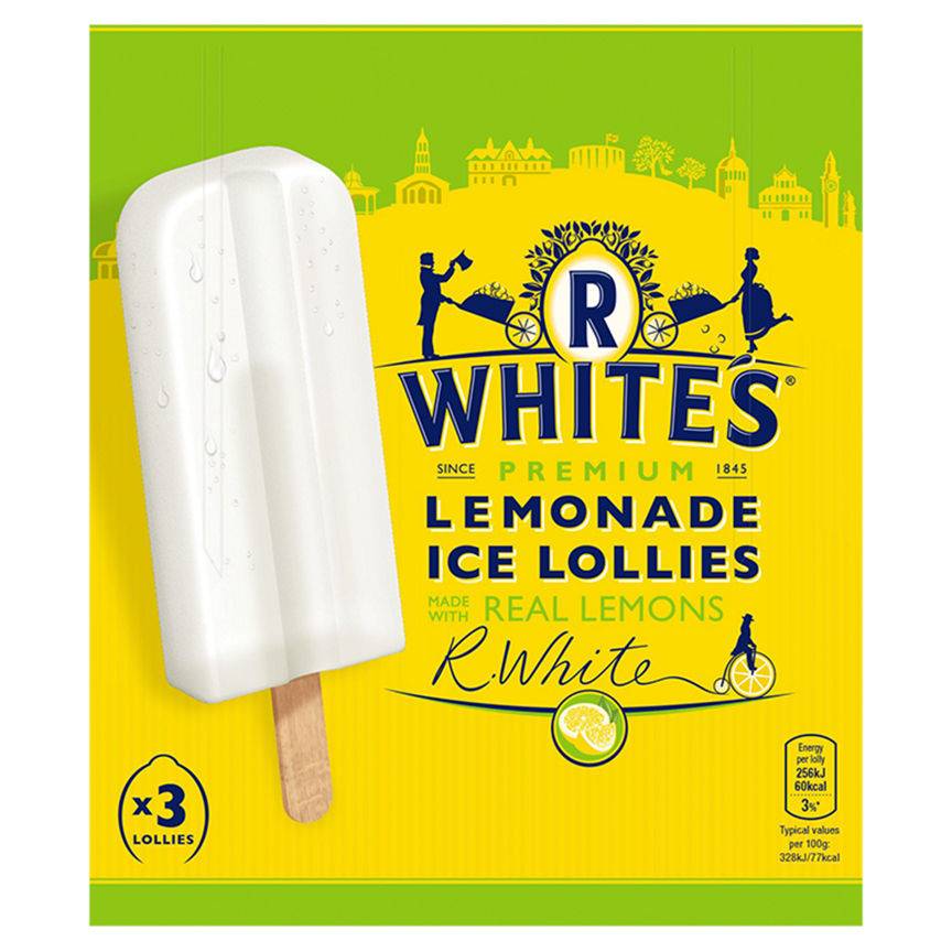 R Whites Lemonade, Premium Ice Lollies (3 pack)