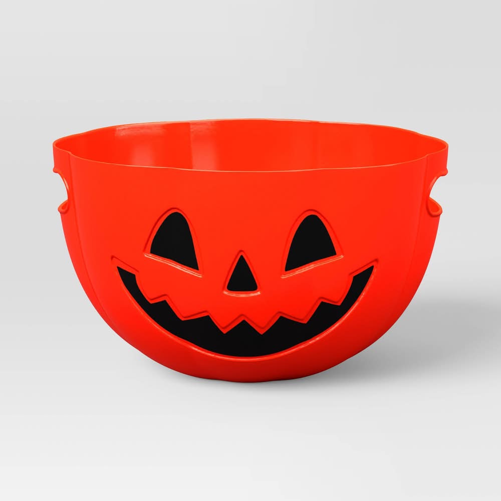 3L Plastic Round Shaped Pumpkin Candy Serving Bowl - Hyde and EEK! Boutique™: Halloween