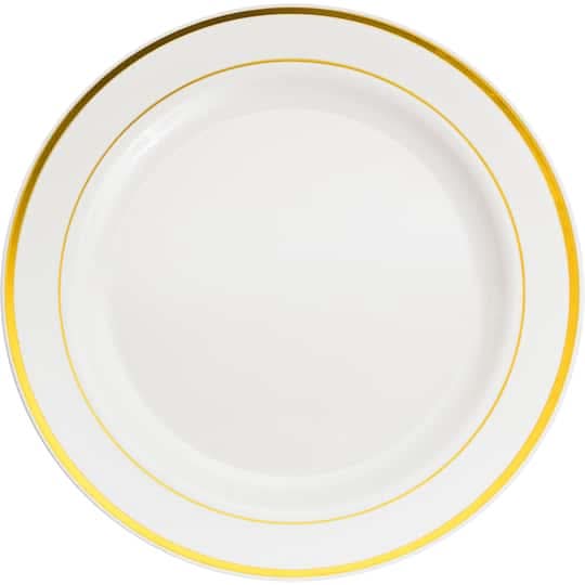 Celebrate It Round Banquet Plates With Gold Trim, 10.3" (10 ct)
