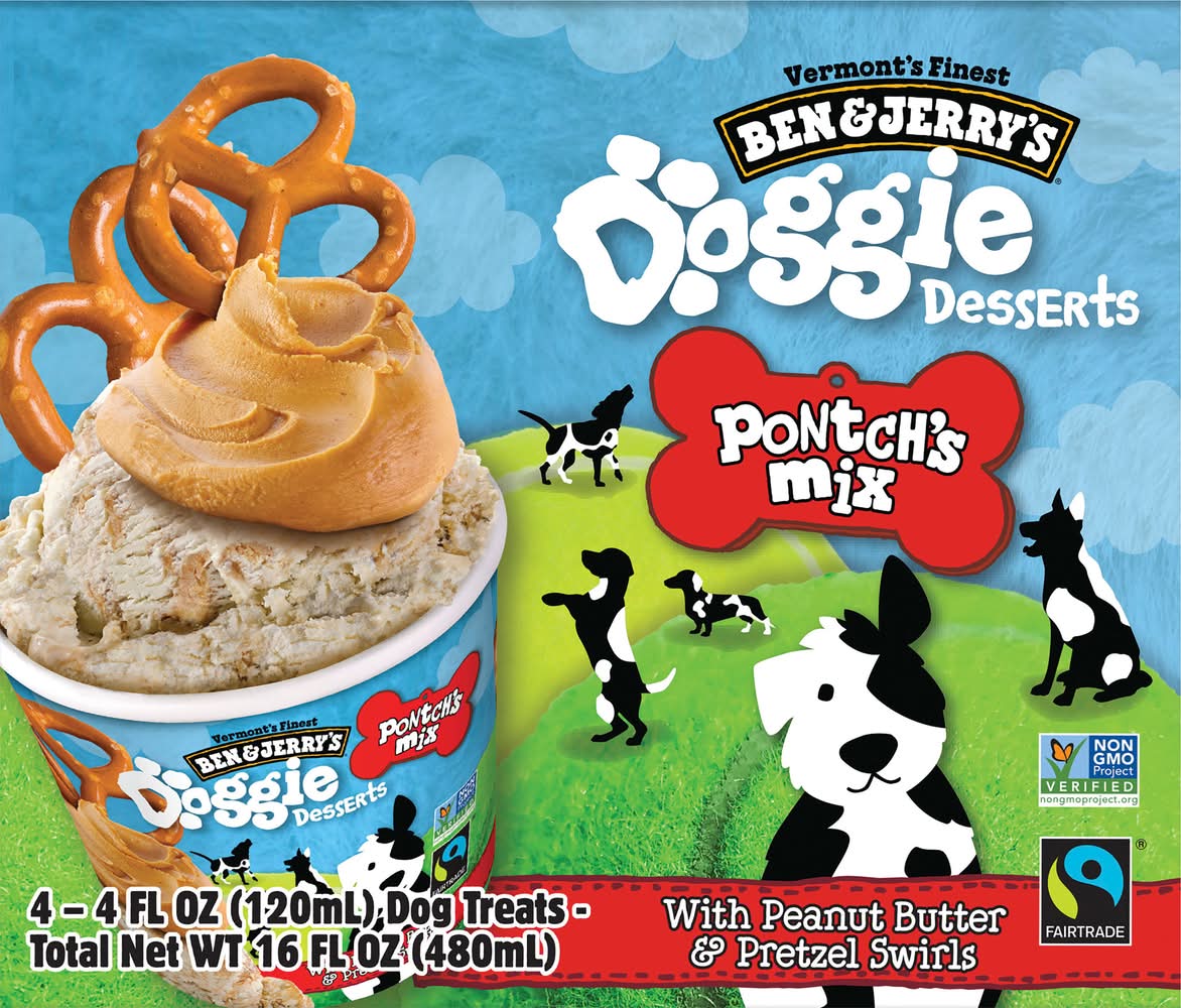 Ben & Jerry's Doggie Desserts, Pontch’s Mix (4 x 4 fl oz)