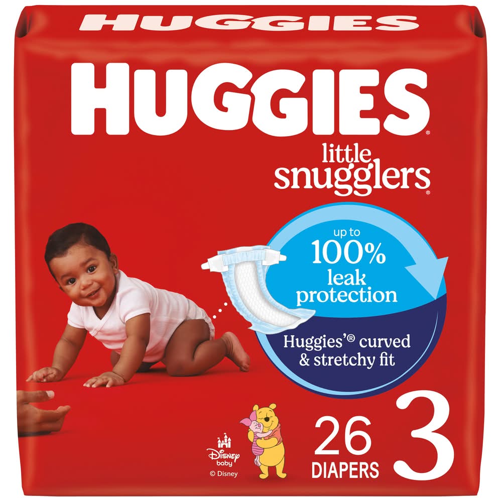 Huggies Little Snugglers Baby Diapers, Stage 3 (26 ct)