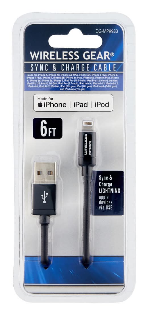 Wireless Gear Sync & Charge Cable 6 Ft
