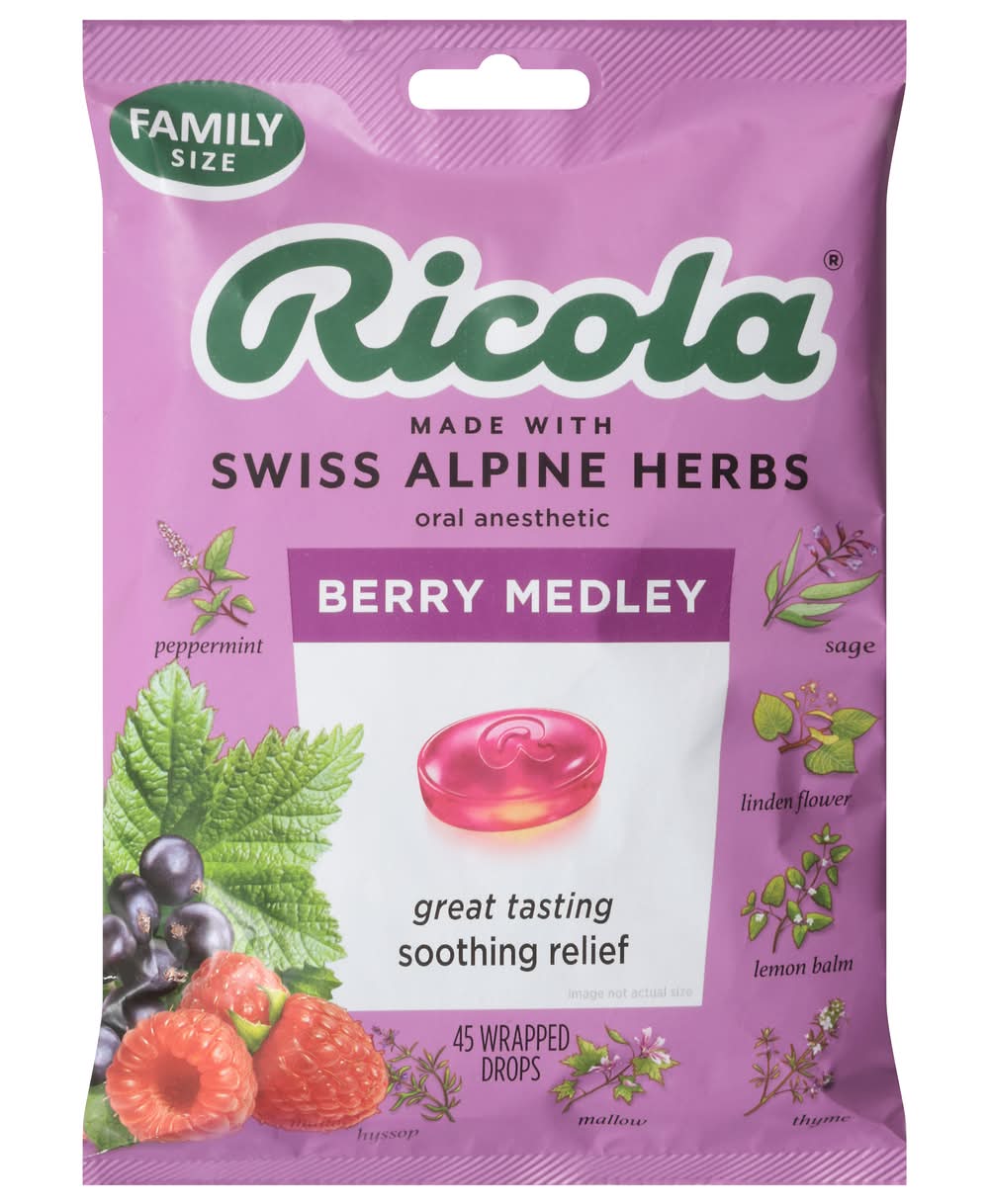 Ricola Oral Drops, Berry Medley (6.2 oz)