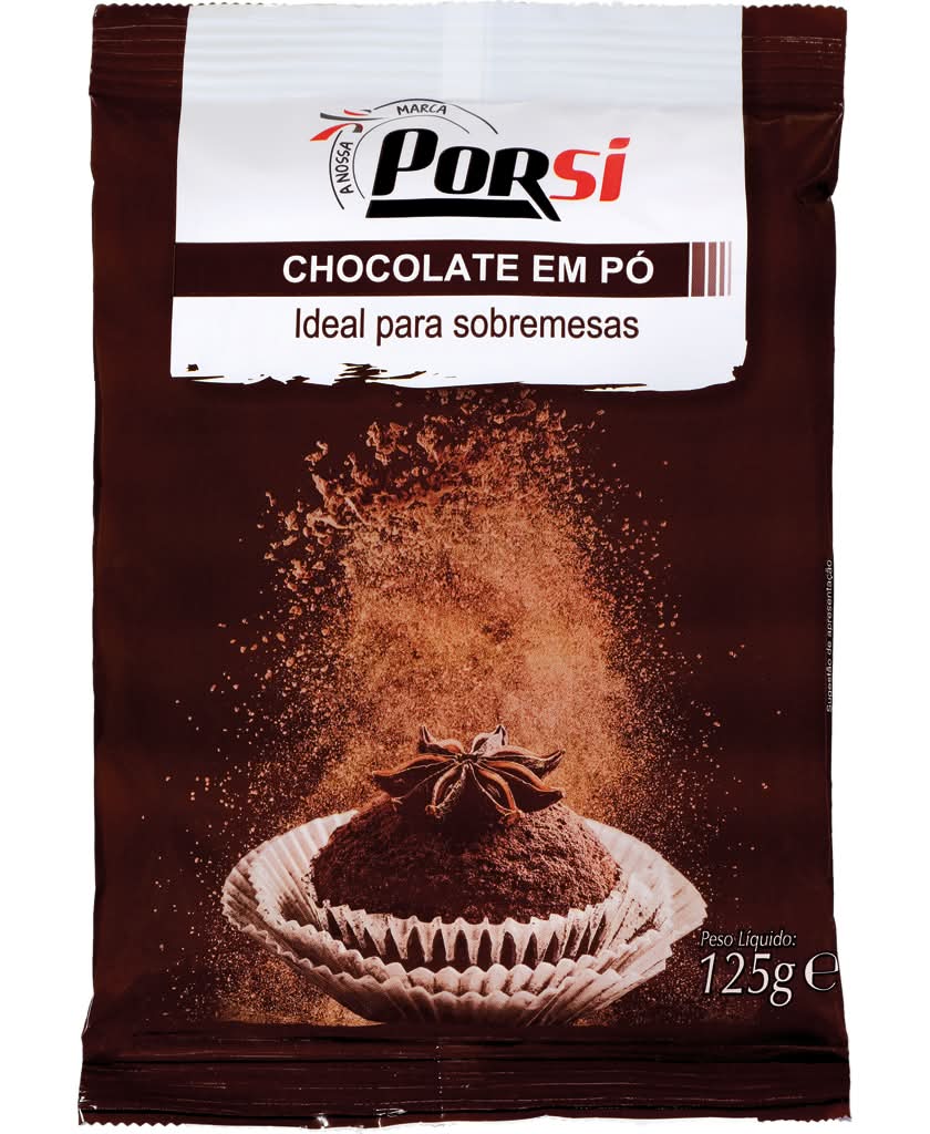 PorSi - Chocolate culinário em pó, embalagem de 125g