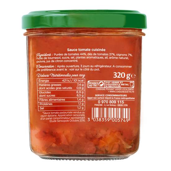 Panzani - Sauce tomates de qualité fraîchement cuites