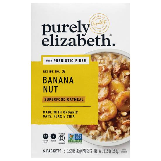 Purely Elizabeth Superfood Oatmeal With Prebiotic Fiber (banana nut )