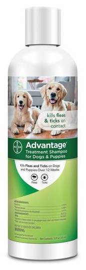 Advantage Flea & Tick Treatment Shampoo For Dogs & Puppies, Unscented (12 oz)