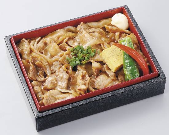 生姜焼き弁当 Pork & Ginger Stir-Fry Bento Box