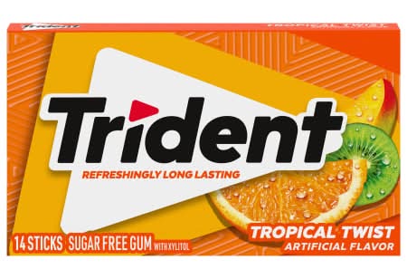 Trident® Tropical Twist Sugar-Free Gum - 14 Sticks