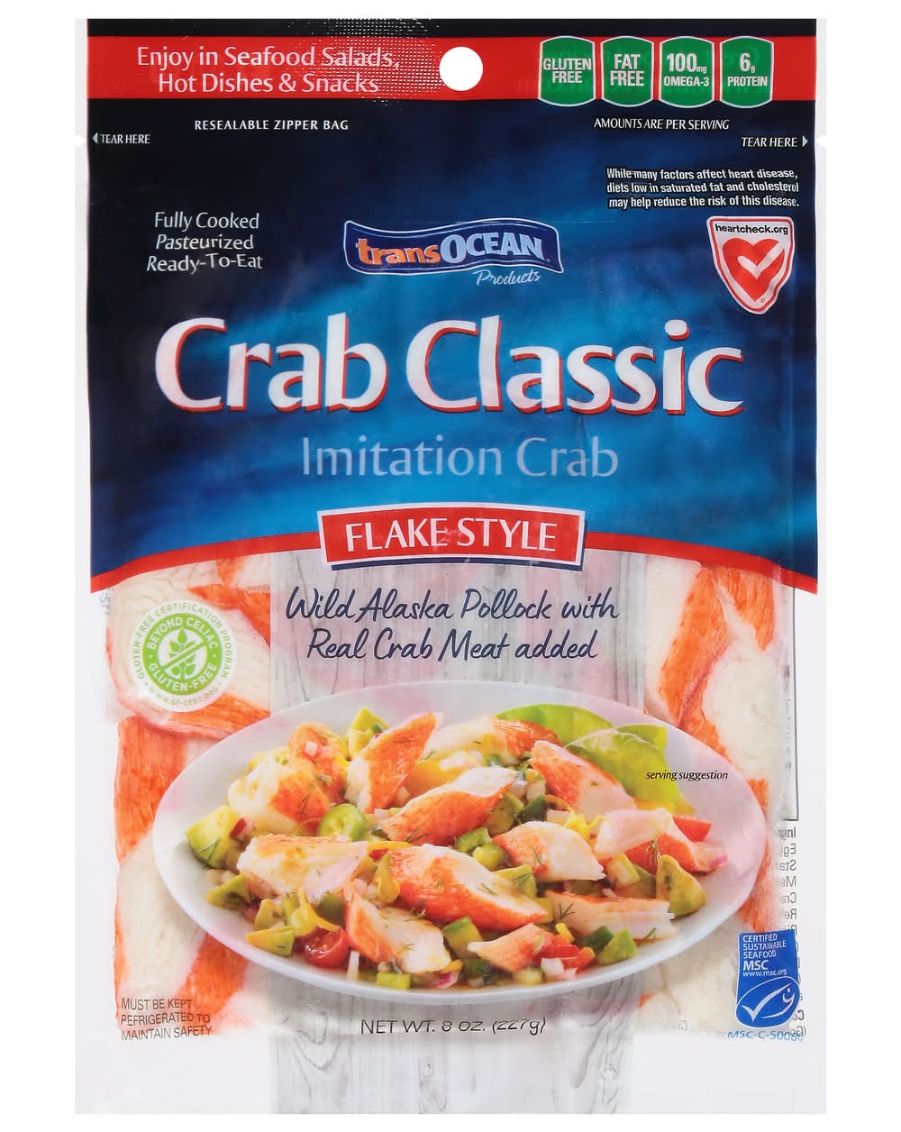 Transocean Classic Imitation Crab, Flake Style (8 oz)