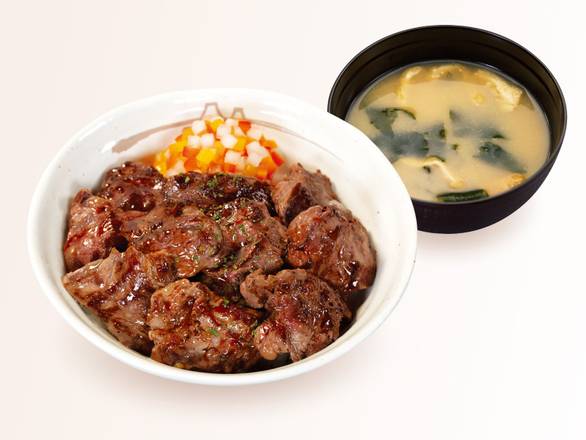 ダブルカットヒレステーキ丼（味噌汁付）