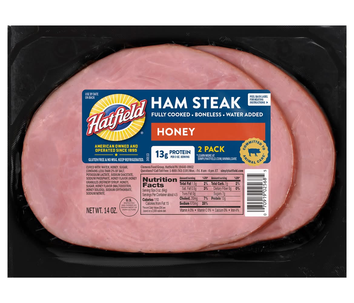 Hatfield Honey Ham Steak Pork (14 oz, 2 ct)