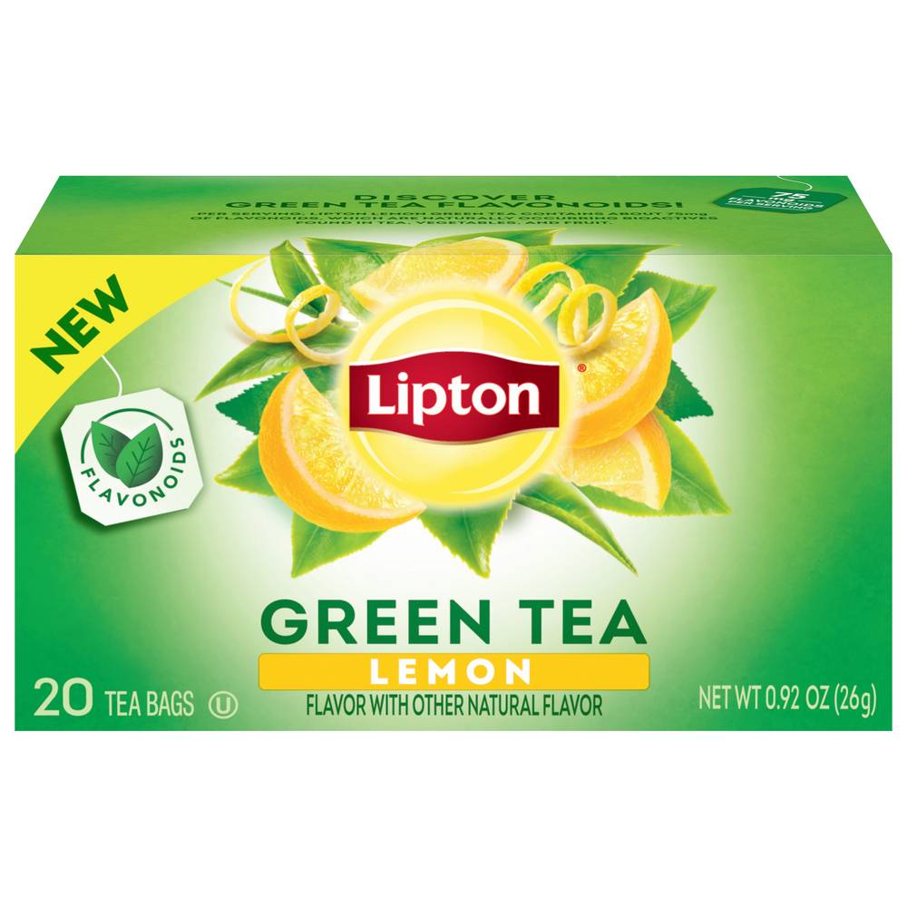 Lipton Green Tea, Lemon (0.92 oz, 20 ct)