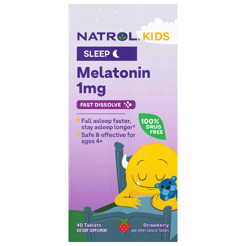 Natrol Kids Strawberry Flavor Melatonin Sleep Tablets (6.4 oz)