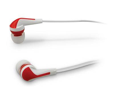 Ilive Comfort Fit Flat-Cord Earbuds (red)