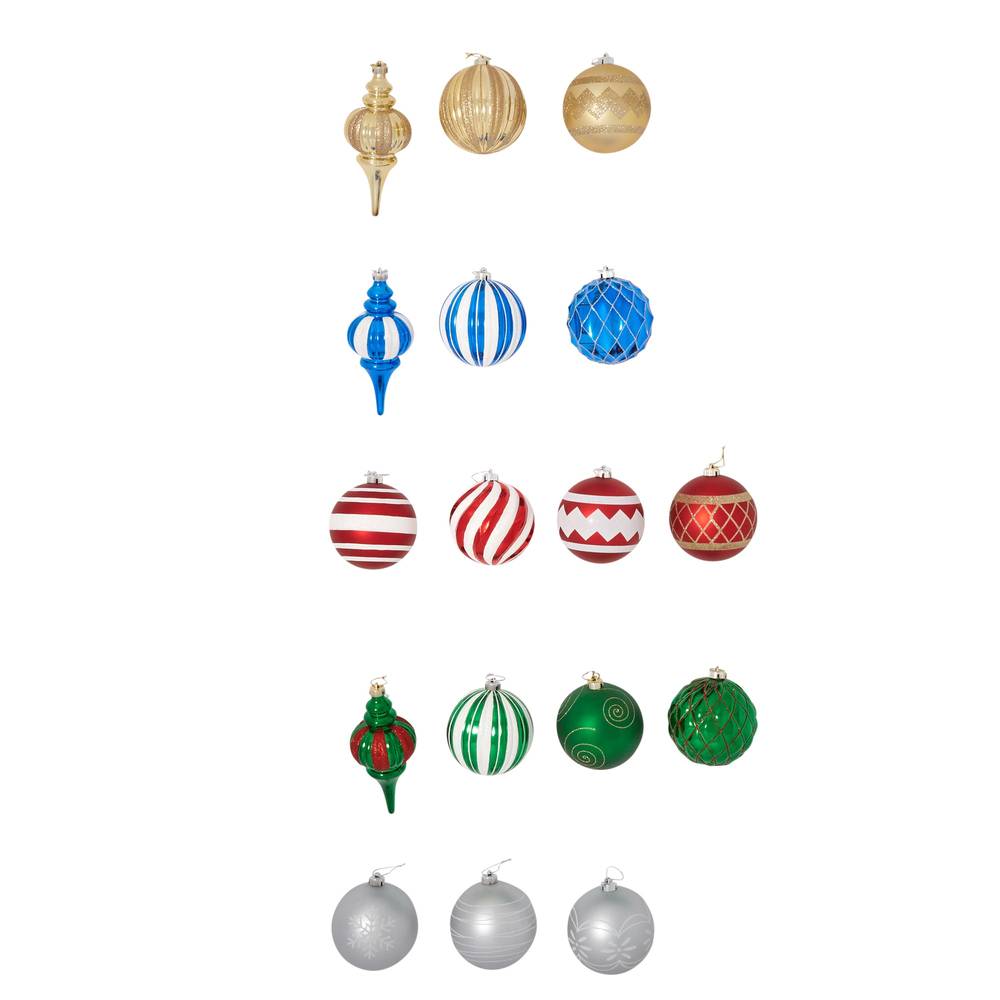 Holiday Living Multiple Colors/Finishes Ball Standard Outdoor Ornament Shatterproof | 019-0374LOW-21