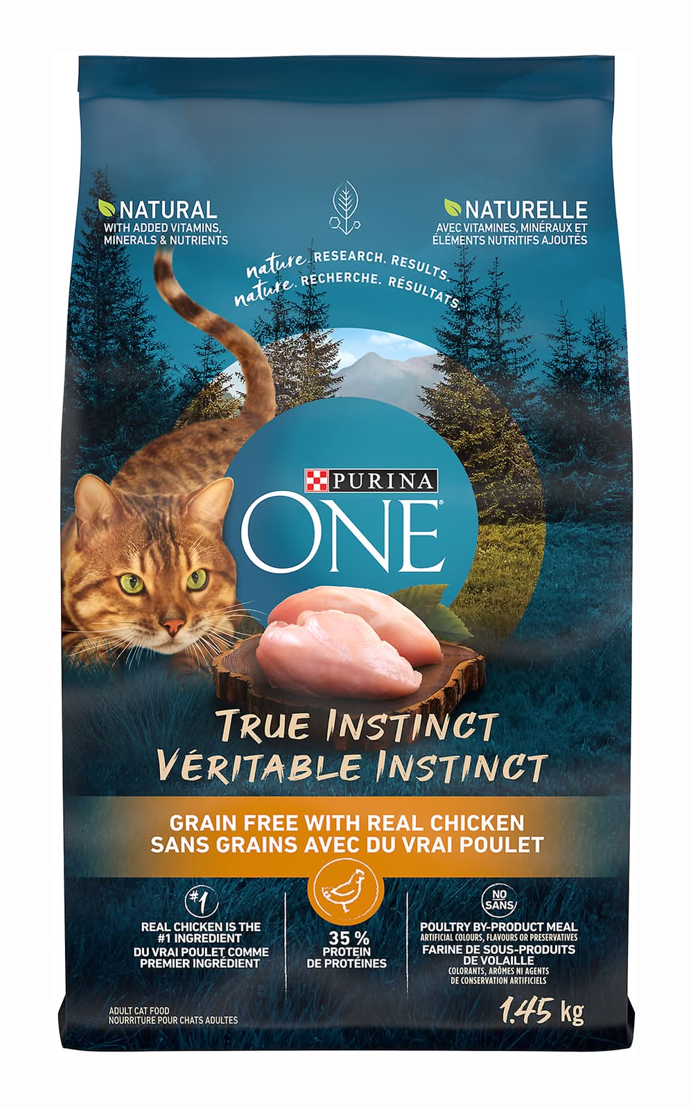 Purina one véritable instinct nourriture sèche pour chats sans céréales - true instinct grain free dry cat food (adulte/poulet)