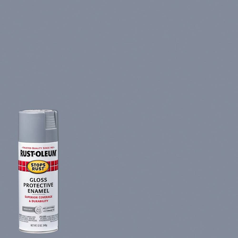 Rust-Oleum Stops Rust Gloss Smoke Gray Spray Paint (NET WT. 12-oz) | 7786830