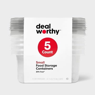 Dealworthy Food Storage Containers, Small (5 ct)