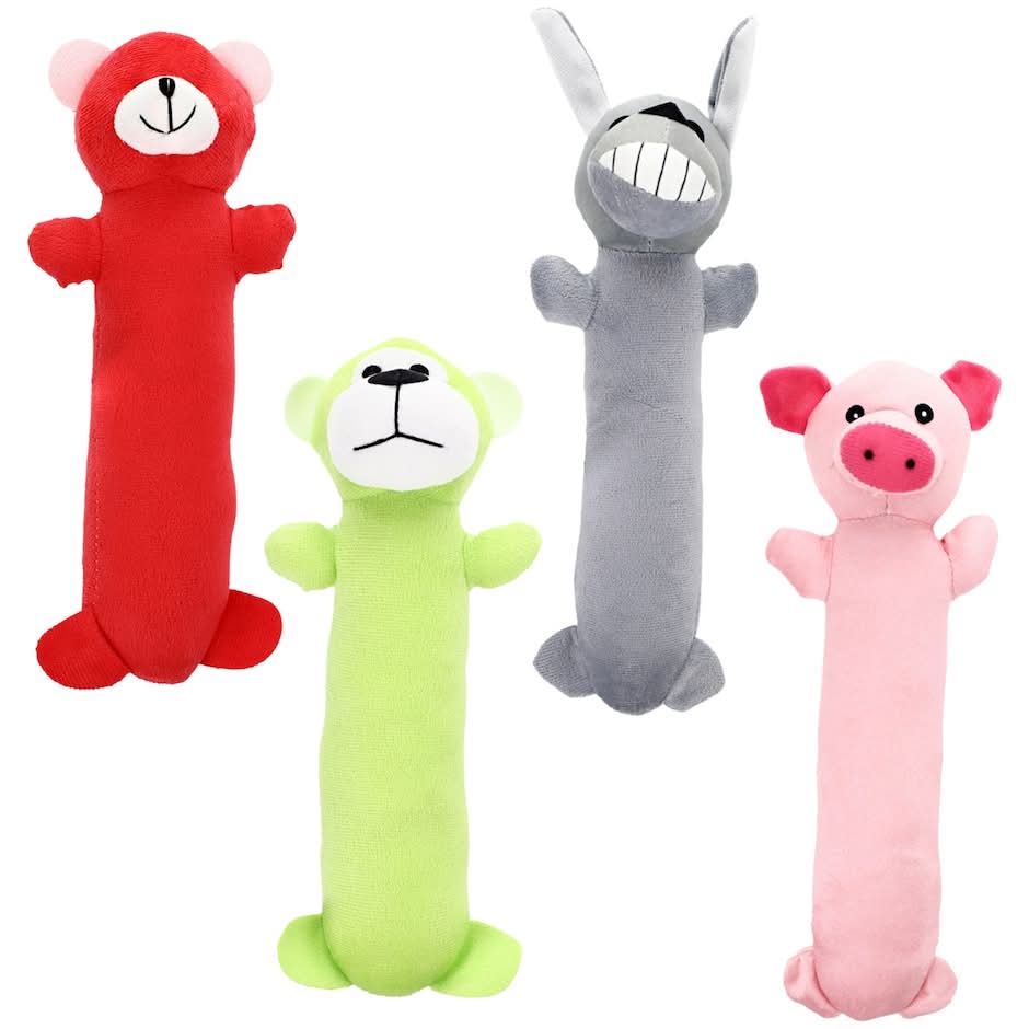 Greenbrier Kennel Club Long Animal Plush Dog Toys with Squeakers, 12 in.