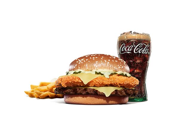 Chicken Beef Big Mouth ホワイトバーガーSet / Chicken&Beef Big Mou th White Burger Set