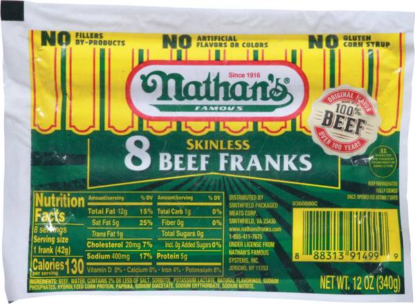 Nathan's Famous Skinless Beef Franks
