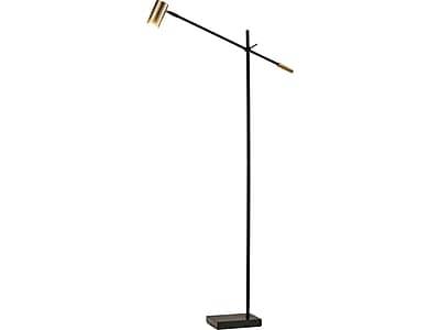 Adesso Collette 63 Metal Black/Antique Brass Floor Lamp with Cylindrical Shade (4218-01)