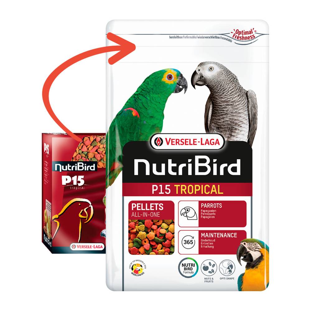 Versele-laga alimento pelletizado para loros y psitacidos grandes nutribird p15 (doypack 1 kg)