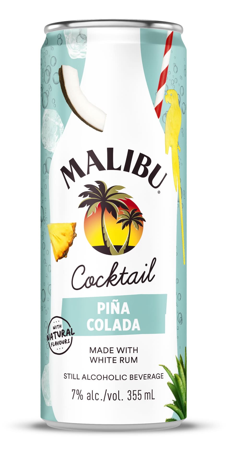 Malibu Ready To Drink Rum Cocktail, Pina Colada (355 ml)
