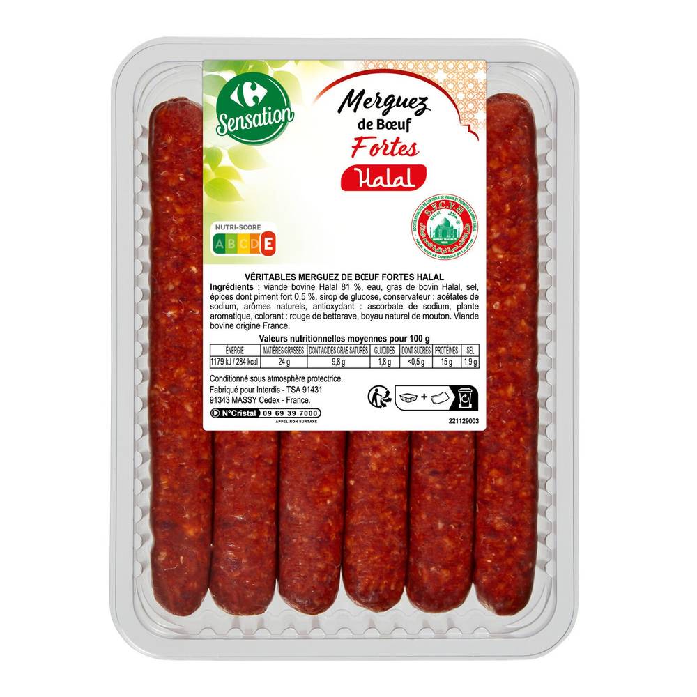 Carrefour Sensation - Merguez forte halal