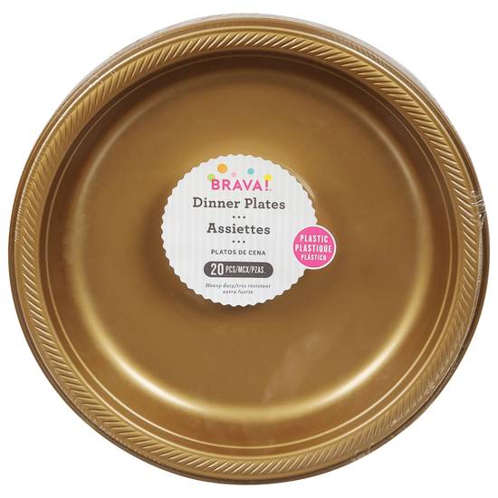 Brava! 10.25 Inch Heavy Duty Plastic Plain Dinner Plates (20 ct)