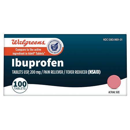 Walgreens Ibuprofen Tablets USP, 200 mg - 100.0 ea