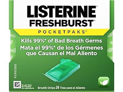 Listerine POCKETPACKS Freshburst Mouthwash Strips, 24/Pack (063793365404)