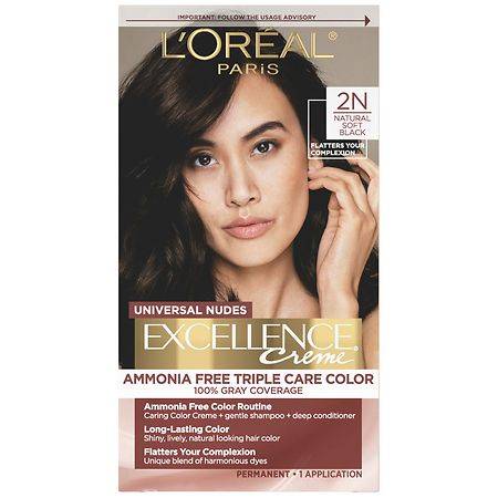 L'Oreal Paris Excellence Universal Nudes No Ammonia Permanent Hair Color, 100 Percent Gray Coverage - 1.0 set