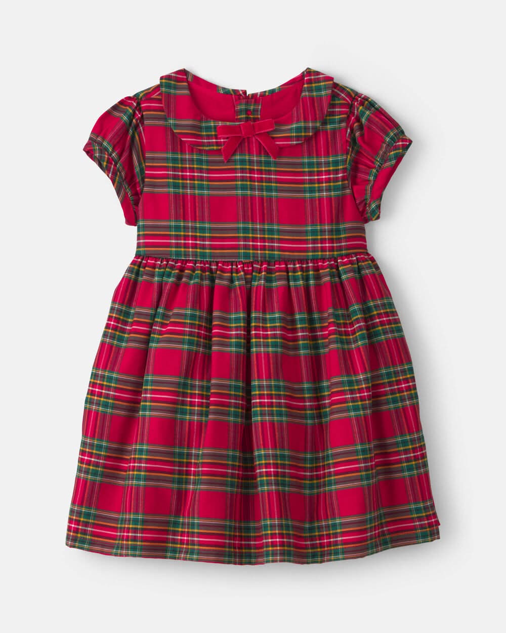 Baby Girl Holiday Plaid Short-Sleeve Dress - Red - 9M