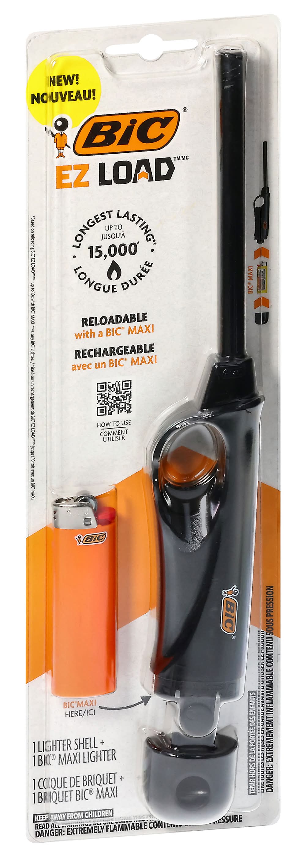 BiC Ez Load Reloadable Rechargeable Lighter Shell and Maxi Lighter ...
