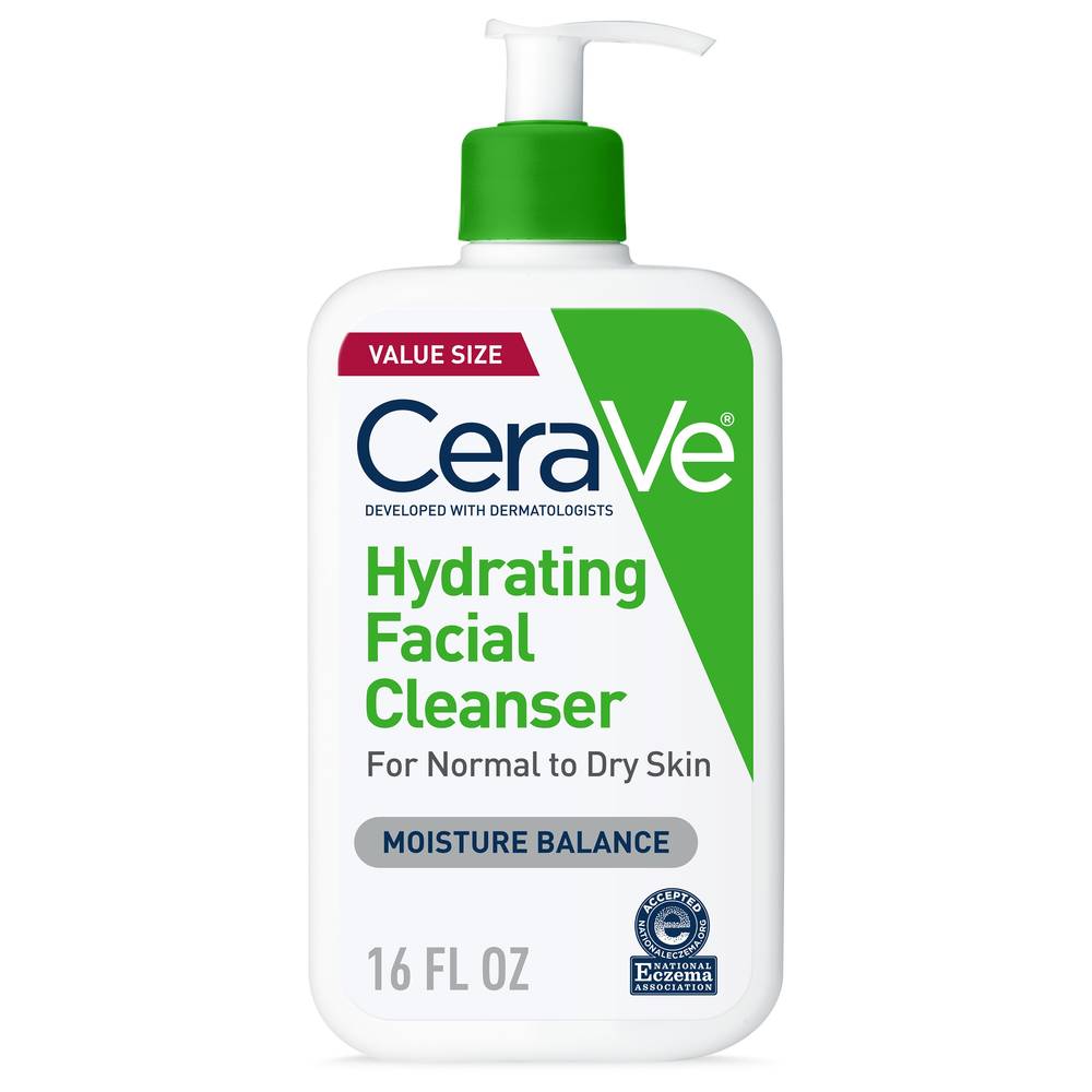 CeraVe Hydrating Facial Cleanser for Normal to Dry Skin, 16 OZ