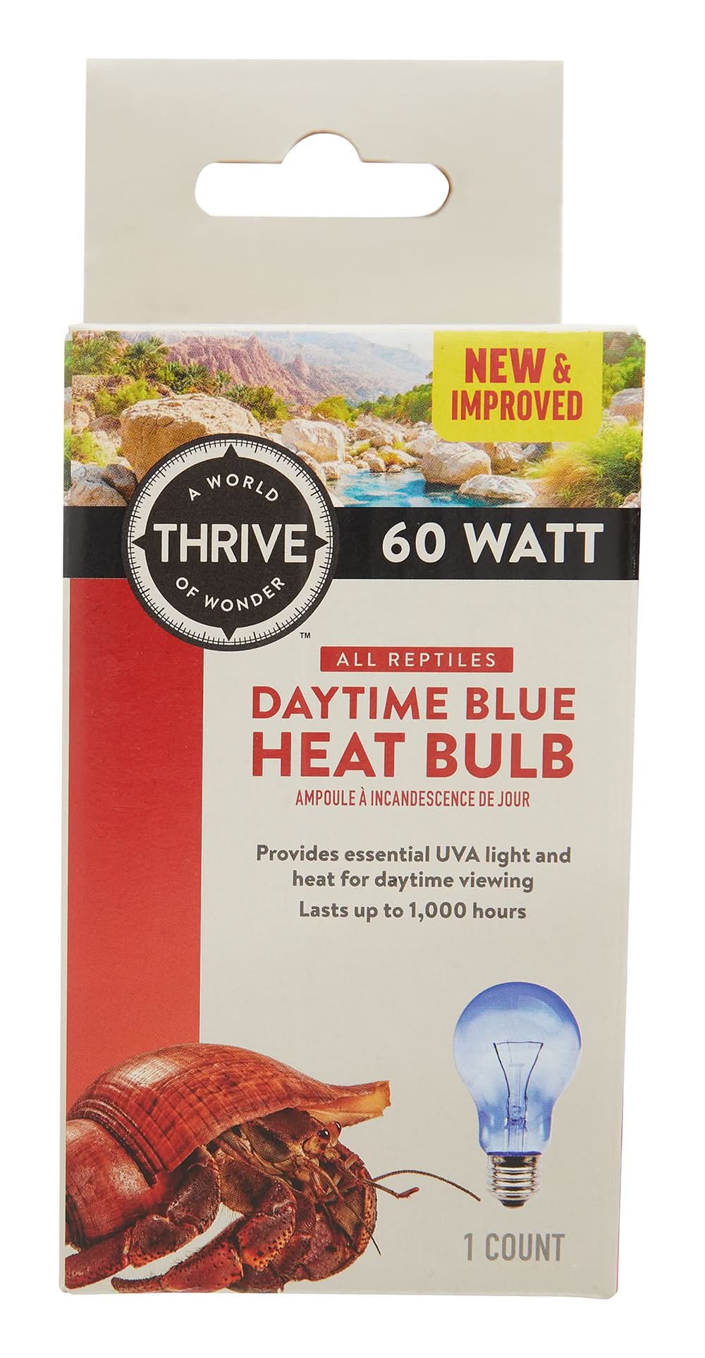 Thrive Reptile Daytime Blue Heat Bulb - Hermit Crab (Size: 60W)