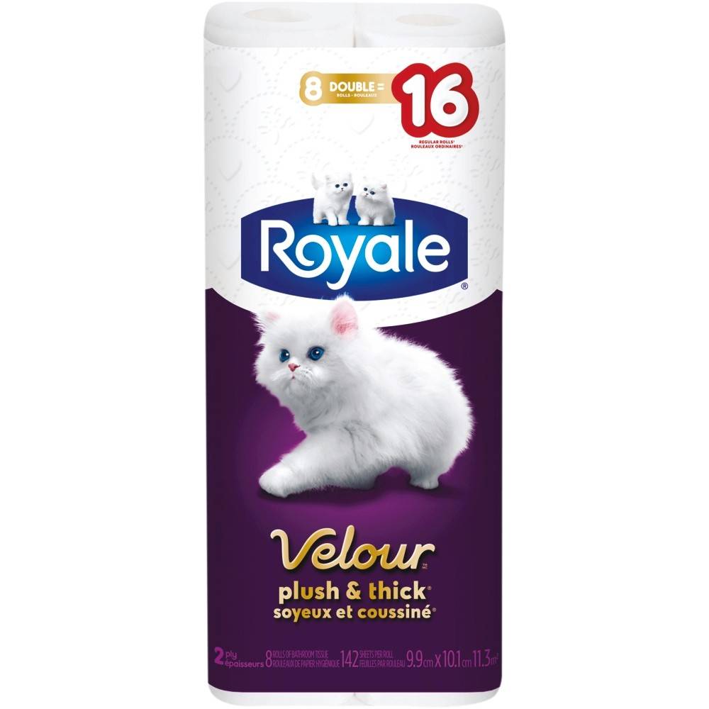 Royale papier hygiénique 2 épaisseurs - 2-ply bathroom tissue (8 pièces) (3.90x3.98 in)