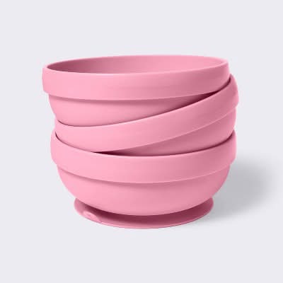 Cloud Island Suction Bowls, Pink (3 ct)