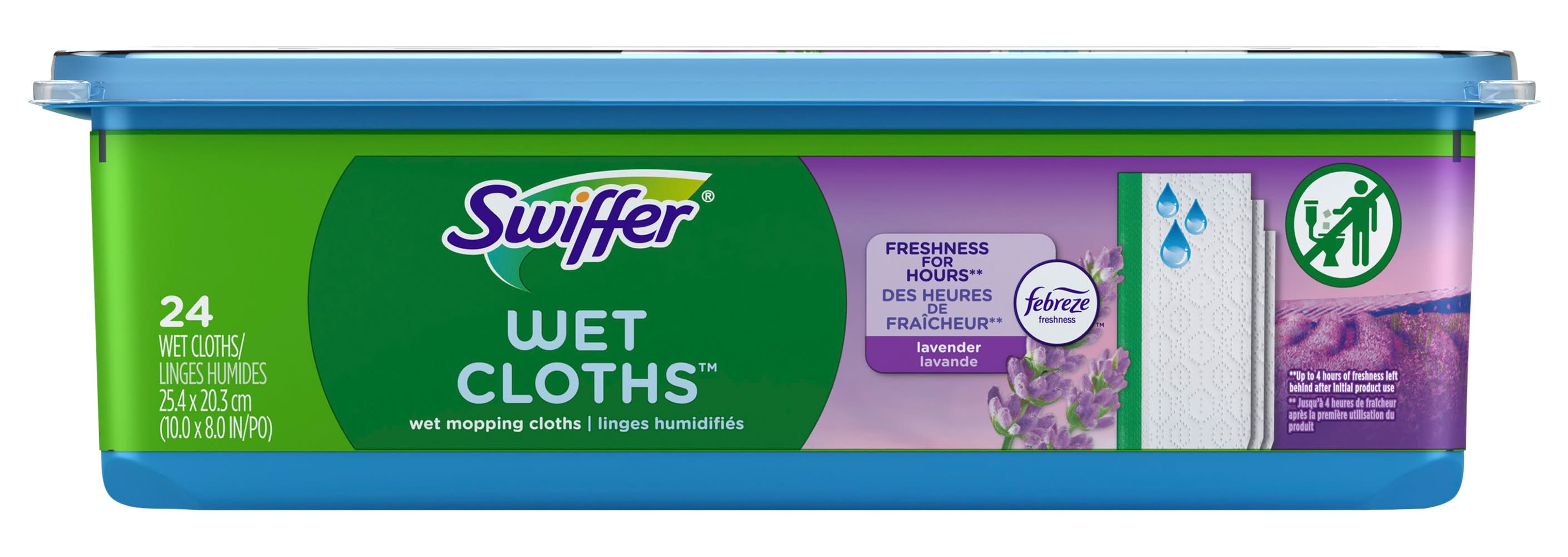 Swiffer Wet Mopping Cloths, Lavender, 25.4x20.3 cm (24 ct)