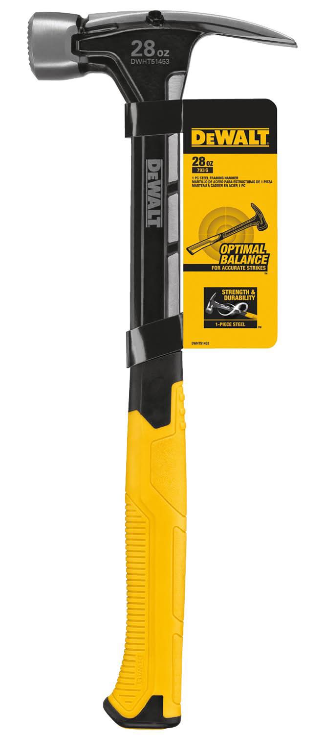 Dewalt 28 Oz Checkered Face Framing Hammer 8.50 In. Steel Handle