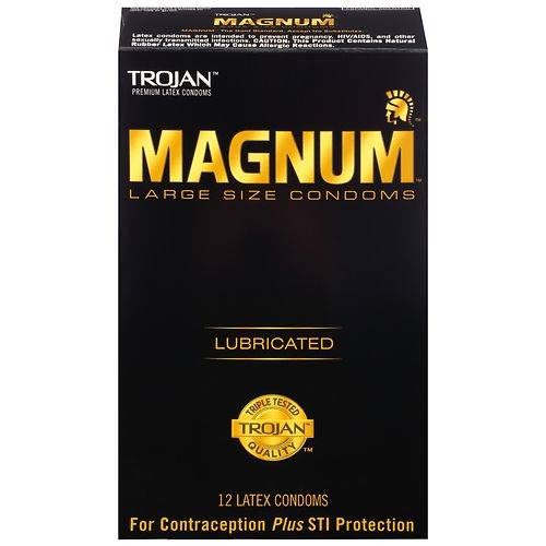 Trojan Magnum Magnum Large Size Lubricated Condoms Large - 12.0 ea