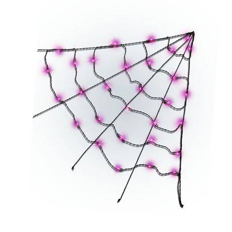 Way To Celebrate Halloween 3-Foot Indoor Outdoor Purple Spider Web Lights, With Ac Adaptor