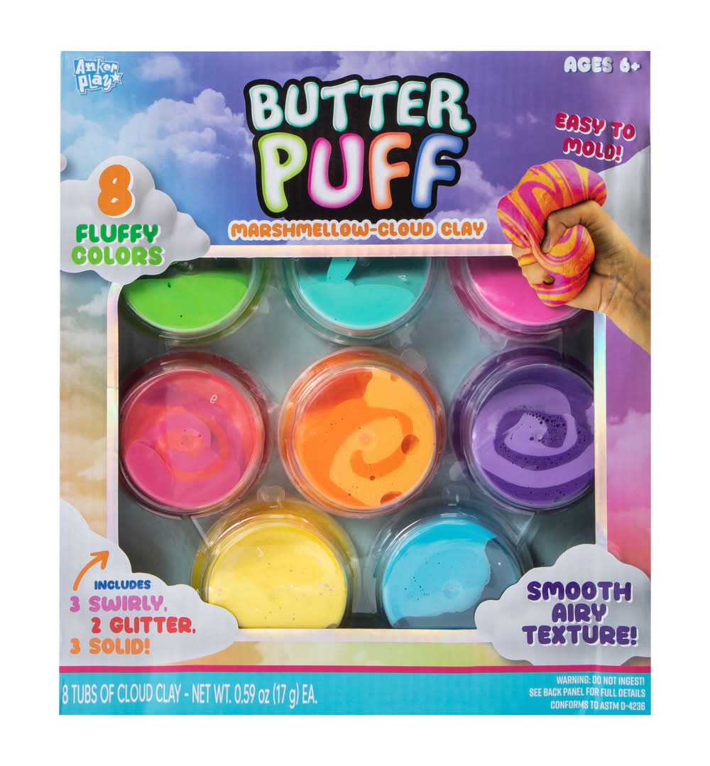 Fruity Swirl Butter Puff Marshmallow-Cloud Play 8-Pack Yellow