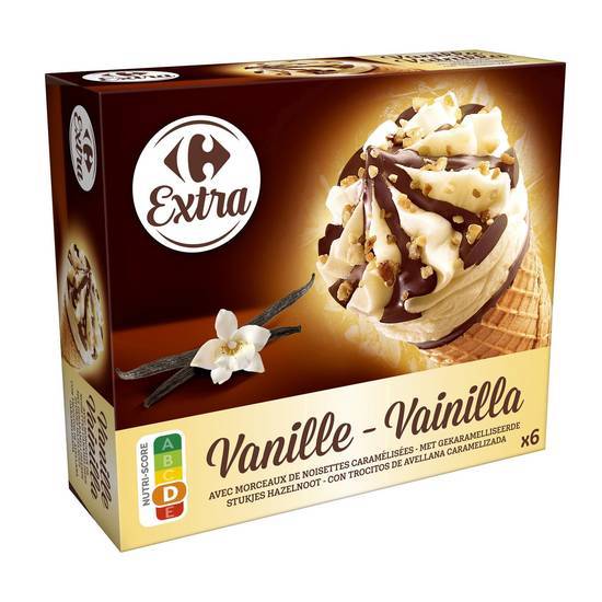 Carrefour Extra - Glaces cônes (vanille)